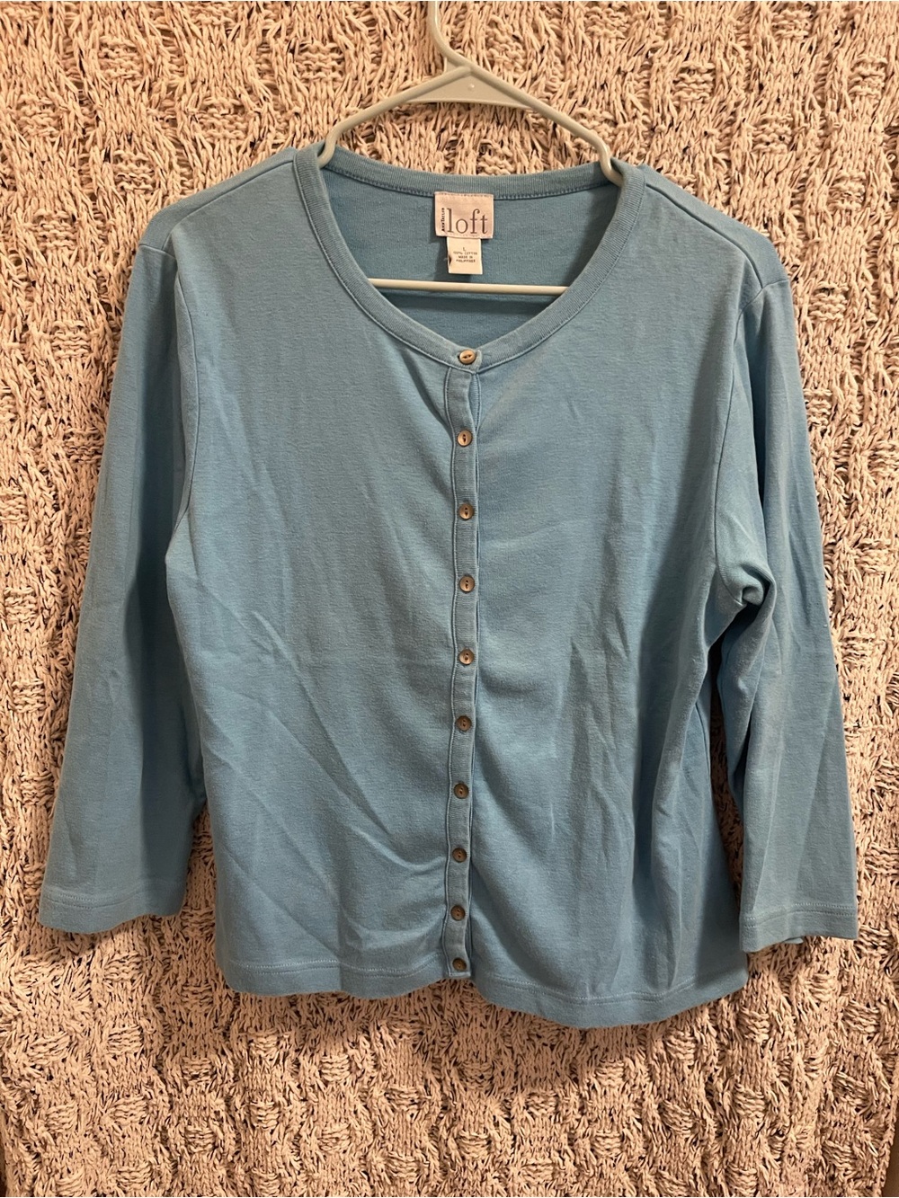 LOFT Light Blue Button-Front Women's Cardigan